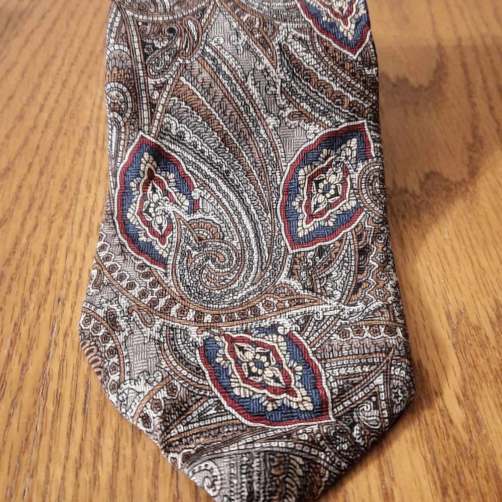 Ketch Paisley Patterned Men’s Tie | Brown & Blue Classic Designer Necktie